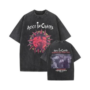 Imagem de Camiseta Vintage Masculina Da Banda De Rock Alice in Chains, Estilo Y2