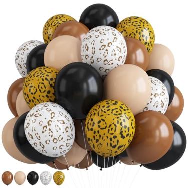 Imagem de Balões com estampa de guepardo, decorações de aniversário, 30,5 cm, preto, marrom, nude, dourado, branco, leopardo, estampa de leopardo, balões de látex para chá de bebê, chá de bebê, zoológico, selva