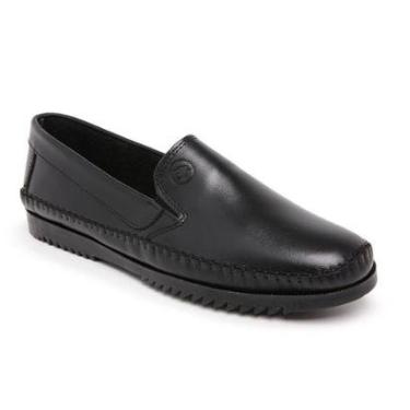 Imagem de Mocassim Dockside Masculino Em Couro Legítimo Emborrachado Blaqueado Resistente-Masculino