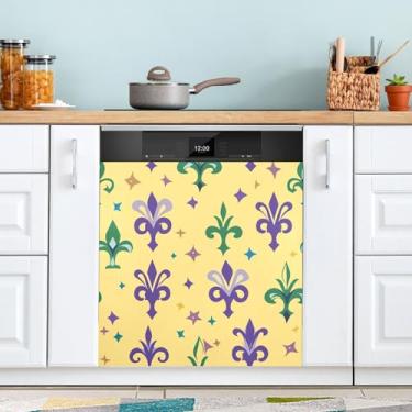 Imagem de ATTX Capa magnética para lava-louças Mardi Gras | Adesivo decorativo de eletrodomésticos de 58 x 66 cm para armários domésticos e eletrodomésticos (23)