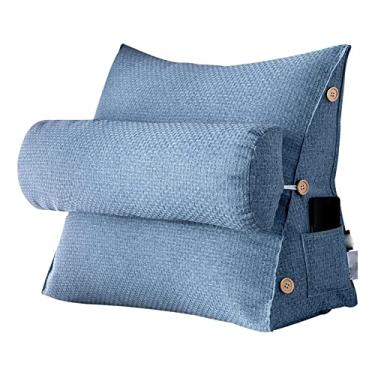 Imagem de Feiyx Almofada de suporte lombar, almofada triangular, encosto de cama, removível ajustável, almofada grande para janela de sacada da sala de estar