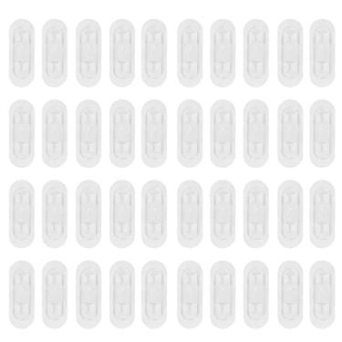 Imagem de Clipes de cabo adesivos, forte adesão, suporte de fio livre, organizador de cabos para casa, escritório, carro, material abs, 40 peças (Transparente)