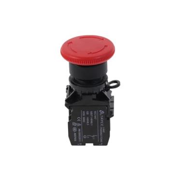 Imagem de 1 interruptor de parada de emergência, botão de pressão tipo cogumelo 1NO+1NC