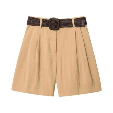 Imagem de Conjunto Feminino De Verão: Camisa De Manga Larga Com Cinto E Shorts P