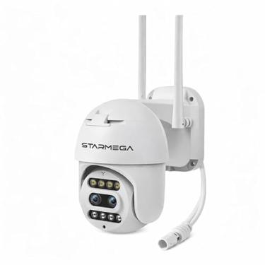 Imagem de Câmera de Segurança WiFi com 2 Lentes, Zoom 8x, Visão Noturna, Detecção de Movimento, Áudio Bidirecional e Monitoramento Remoto, Câmera de vigilância