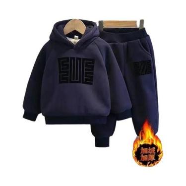 Imagem de Conjuntos De Moletom De Veludo Para Crianças No Inverno, Pulôver Com C