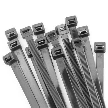 Imagem de 100 Unidades Abraçadeira De Nylon Plástico Disponível em Preto e Branc