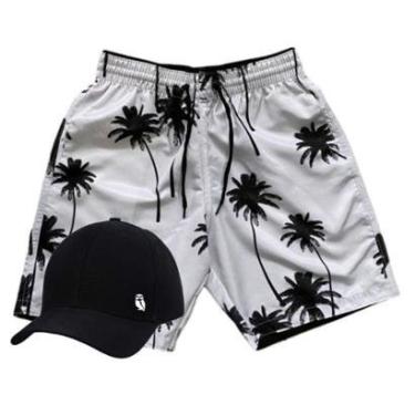 Imagem de Kit Short Tactel Moda Praia Masculino e Boné Aba Curva-Masculino