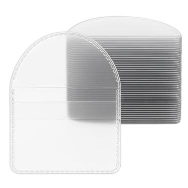 Imagem de Porta-moedas de PVC transparente 5,5 x 5,2 cm com meia aba redonda bolsos protetores de moedas transparentes para colecionadores moedas raras, moedas comemorativas, fichas, medalhas, selos (100