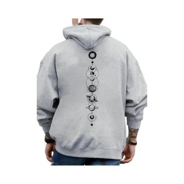 Imagem de Moletom Masculino Casual De Outono Inverno Com Capuz, Estampa De Plane