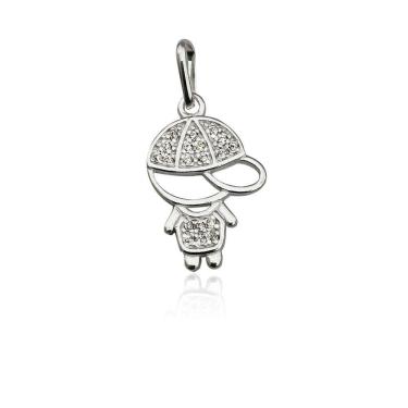 Imagem de Pingente Filhos Cravejados Com Zirconias Prata 925 - Menino