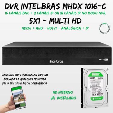 Imagem de Kit 9 Câmeras VHD 1220B Full Color Dvr Intelbras 16 ch 1016-c C/HD 500GB