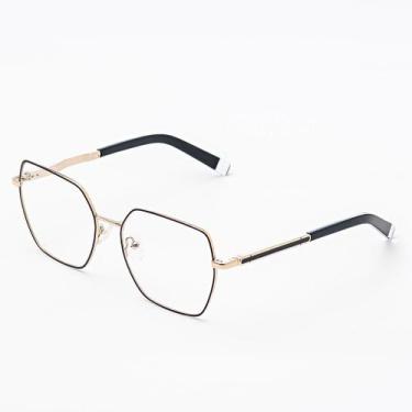 Imagem de Armação Óculos Grau Feminino Metal Quadrado, Lidia Óculos Sunrise, Dou