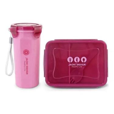 Imagem de Kit Garrafa E Marmita Lanche Bebida Fitness Passeio - Jacki Design, Bo