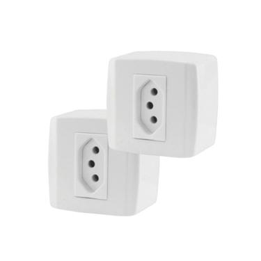 Imagem de Kit 2 Tomada Sobrepor Externa 20A 2P+T 250V Branco Ilumi