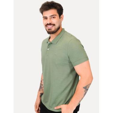 Imagem de Polo Dudalina Piquet Essentials Cotton Basica Modal Verde Medio Tamanh