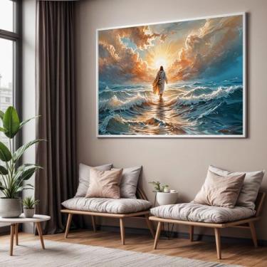 Imagem de Quadro Decorativo com Moldura Jesus Aguas para Sala Quarto e Escritóri