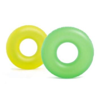 Imagem de Boia Inflável Circular de Cintura Neon Sortida Piscina Verão - INTEX, 