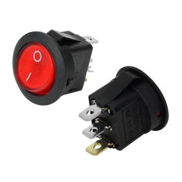 Imagem de 10x Chave Gangorra Redonda On/Off Kcd1-106N 10/6A 250v - CHIPSCE, 023-