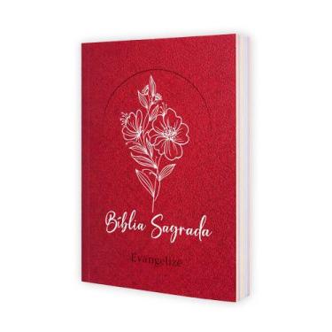 Imagem de Bíblia Sagrada Brochura Capa Bordô - Textos colorido Letra média - Eva