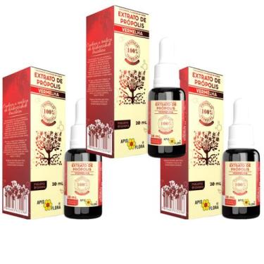 Imagem de 3 unidades Extrato de Própolis Vermelha 20ml Alta Concentração Natural