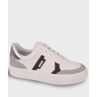 Imagem de Tênis Casual Feminino Recorte Bebecê Branco-11088, Branco, 37