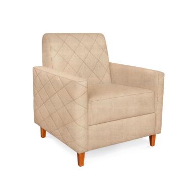 Imagem de Poltrona Liana Linho Dourado Pés De Madeira - Pallazio