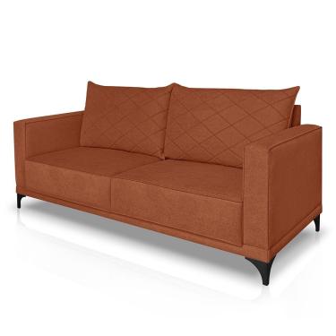 Imagem de Sofá Living 2 Lugares 1,60m Horus Bouclê Pés De Aço - Pallazio Cor Terracota