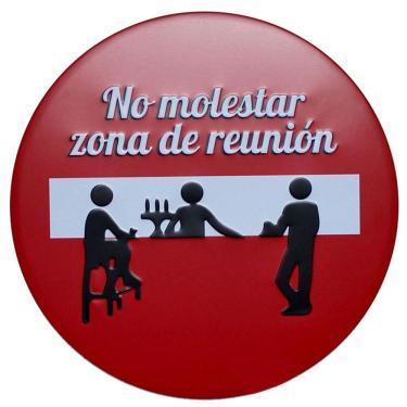 Imagem de Placa de parede de ferro Vintage No Molestar Meeting Zone 30x30cm