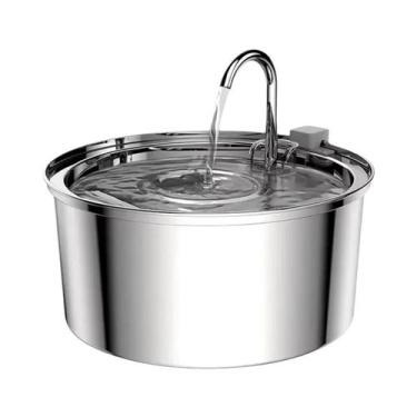 Imagem de Fonte De Água Automática Para Gatos Em Aço Inoxidável, Dispensador De 