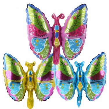 Imagem de Balão Mylar de 16 cm, mini borboleta, 3 peças para festa de casamento 