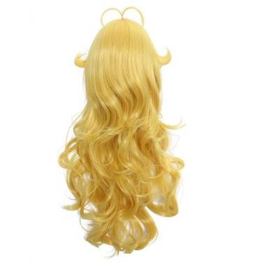 Imagem de Peruca de cosplay Yangs Xiaos Longs Yellows, cabelo sintético 80cm - y