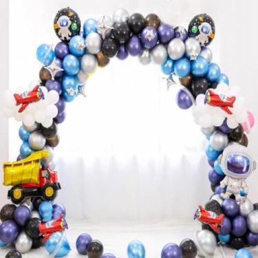 Imagem de Kit Balloon Arch Garland, 247 unidades de folha de látex Spaceman Oute