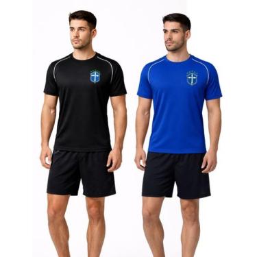 Imagem de Kit 2 Camisetas Brasil Dry Fit Masculina Esportiva  Alta Performance e