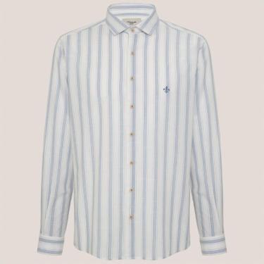 Imagem de Camisa Slim Dudalina Slub Listrada Masculino-Masculino