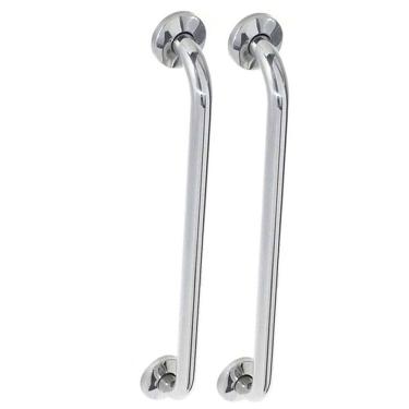 Imagem de Barra de Apoio Alca 80cm kit 2 Uni Acessibilidade Idoso Cadeirante Deficiente Box Banheiro Corrimao Seguranca Corredor