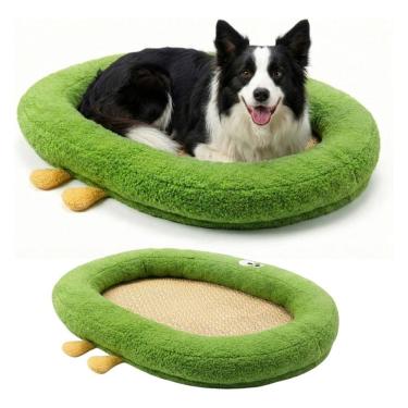 Imagem de Cama Cachorro Grande 85x65cm Fundo Impermeável Borda Alta Pelúcia Macia Confortável Resistente