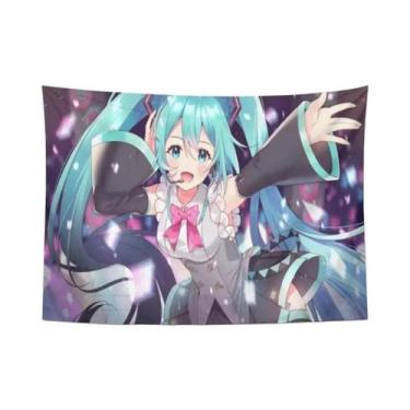 Imagem de Pôster De Parede Kawaii Anime Hatsune Miku, Tapeçaria Decorativa Para 