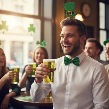 Imagem de Kit Fantasia Saint Patrick Day Tiara E Gravata Eva Adulto - Pink Flami