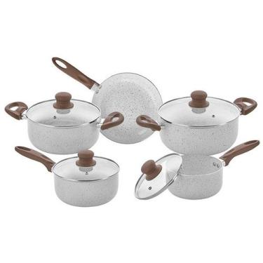 Imagem de Jogo Panelas Hauskraft Revestimento Ceramico Indução 5 Peças, Vanilla,