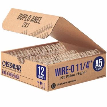 Imagem de Wire-o para Encadernação 2x1 A5 Rose Gold 1 1/4 270fls 12un - Cassmar