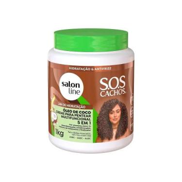 Imagem de Creme Para Pentear Óleo De Coco SOS Cachos 1kg Salon Line