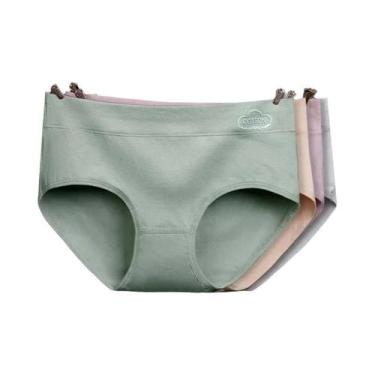 Imagem de Calcinhas De Algodão Antibacterianas Para Mulheres plus Size 4 Peças S