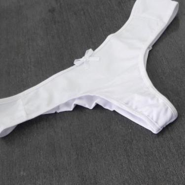 Imagem de Tanga Fio Duplo Liso Cor:BrancoTamanho:M - Saulo Lingerie, Branco, M