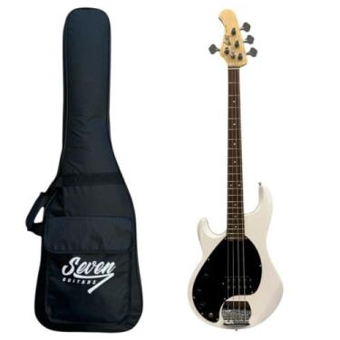 Imagem de ContraBaixo Seven SBM 47 LH 4 Cordas WH Branco Canhoto Com Bag - Seven