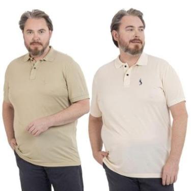 Imagem de Kit 2 Camisa Polo Masculina Plus Size Piquet Viscose Dry-Masculino