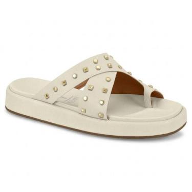 Imagem de Sandália Feminina Vizzano Casual Brilhos Tiras Slide Confortável Origi