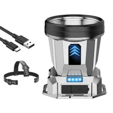 Imagem de Lanterna De Cabeça Led Longo Alcance Usb Recarregável - SHOPMIX