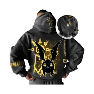 Imagem de Hoodie Unissex Oversize Com Estampa Gráfica De Anime Digimon, Suéter C