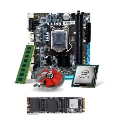 Imagem de Kit Pl Mãe H61 + Proc. I5 2400 + Mem. 8gb Ddr3 + Cooler + M.2 256gb - 